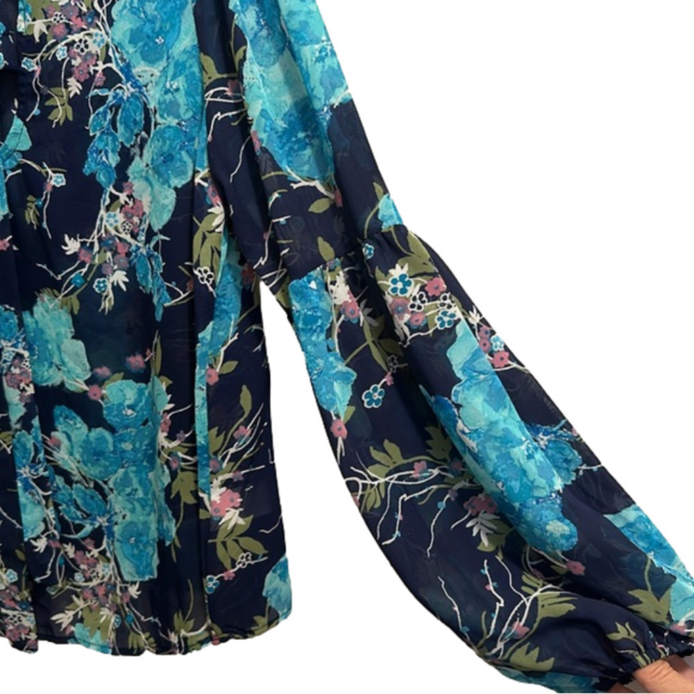 Red Lolly sheer long sleeve floral blouse - Picture 6 of 8